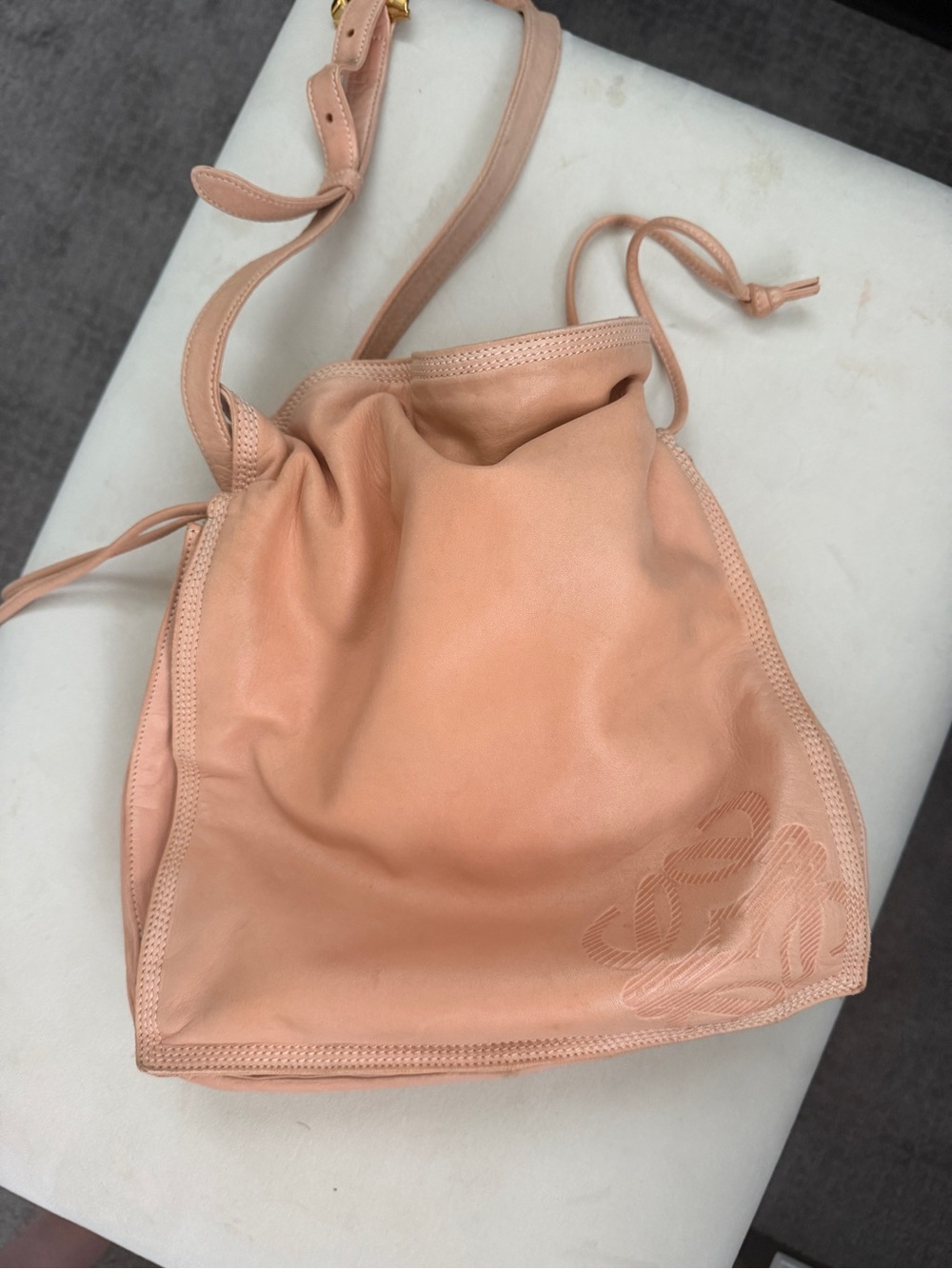 LOEWE anagram vintage Drawstring Shoulder Bag